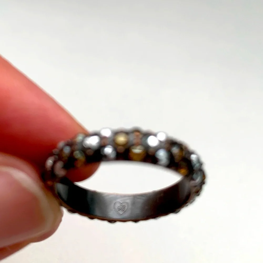 BRIGHTON Crystal Voyage Topaz Crystal Stackable Band Rings Size 9